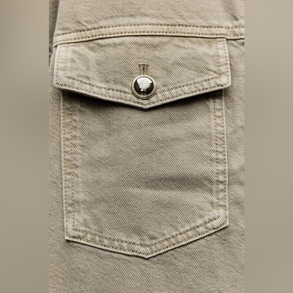 NWT. Zara ZW Collection Khaki Cotton Pocket Overshirt. Size S. - Picture 9 of 13